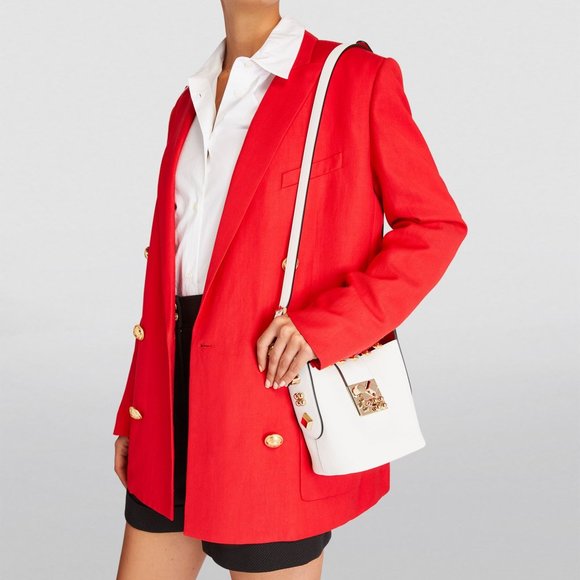 Christian Louboutin CARASKY Empire Leather Shoulder Crossbody Bucket Bag - Picture 6 of 16